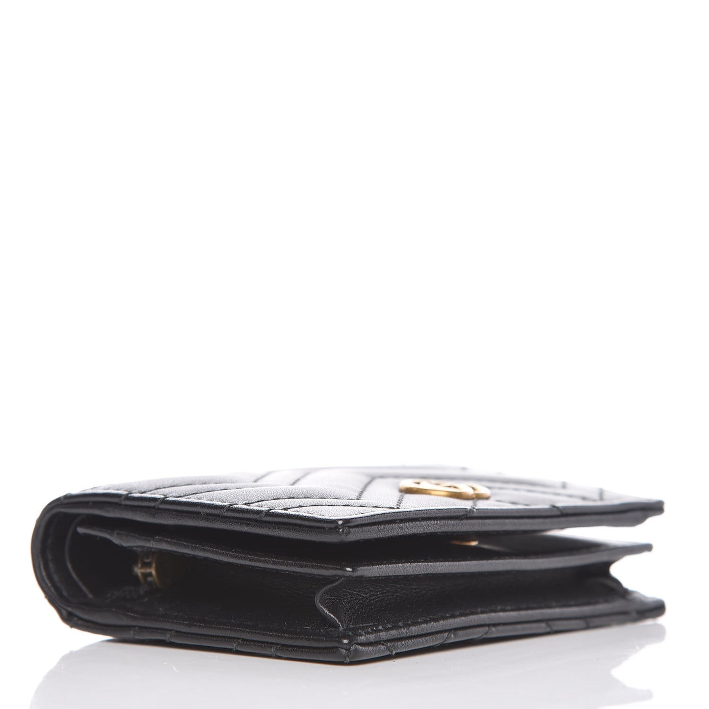 Calfskin Matelasse GG Marmont Card Case Wallet Black