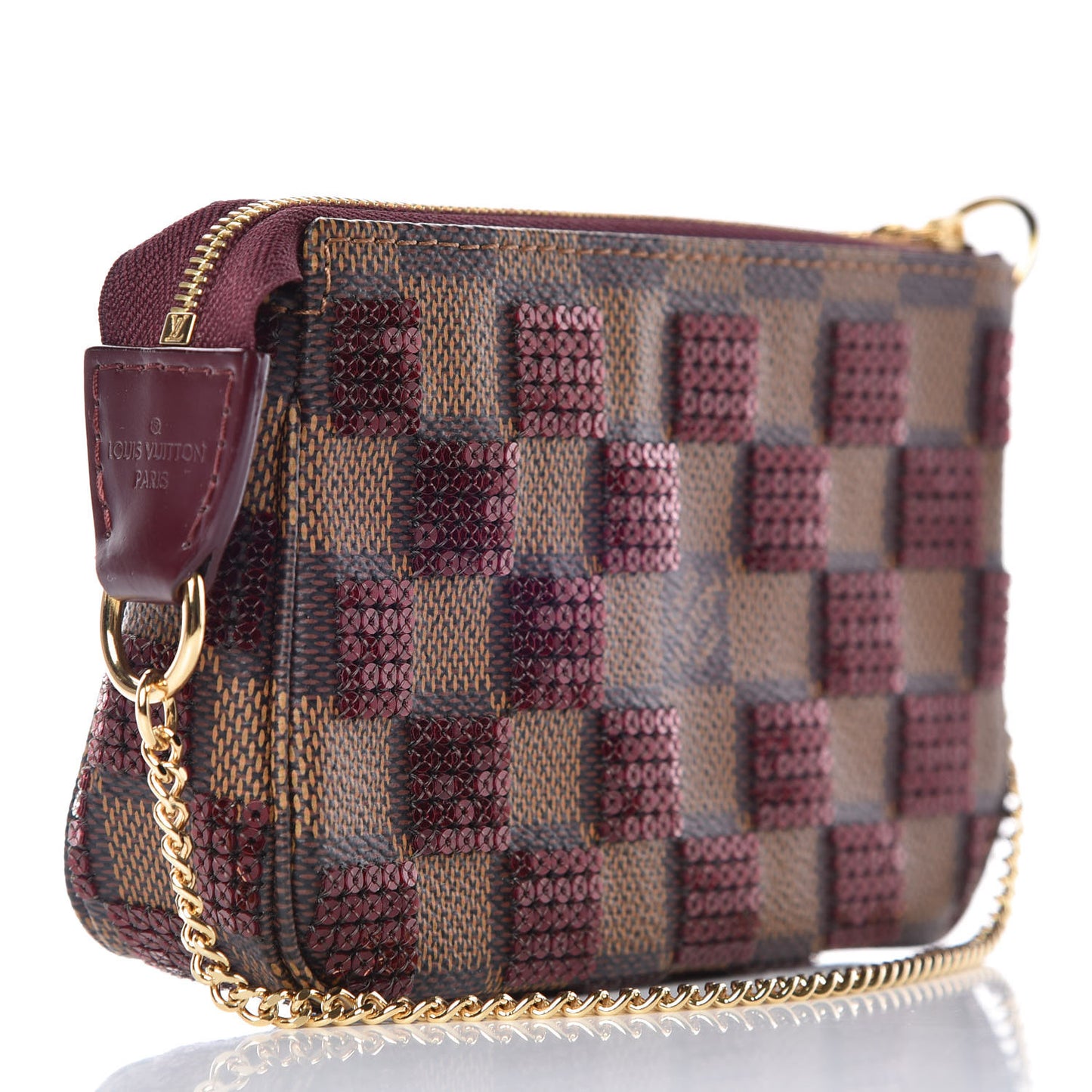 Damier Paillettes Mini Pochette Accessories Red