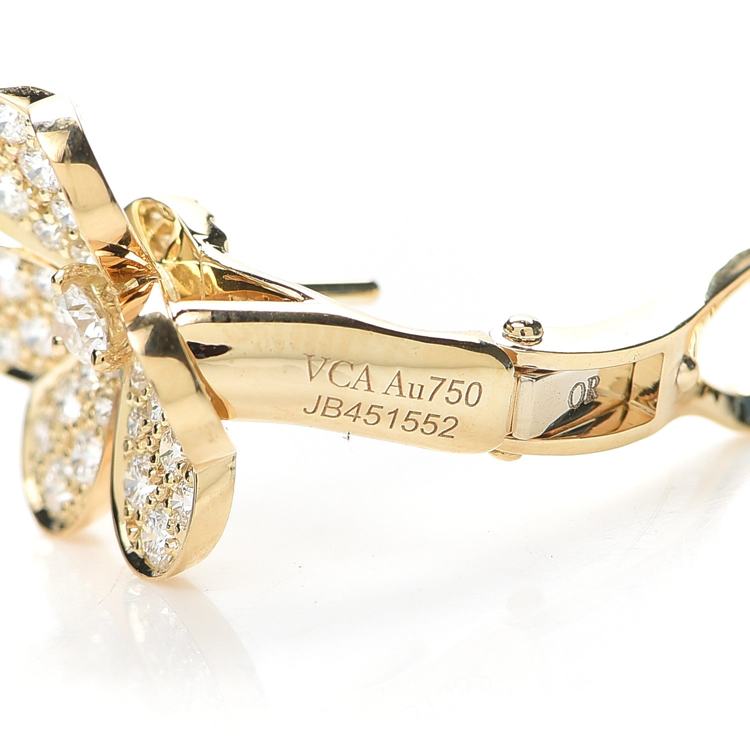 Van Cleef & Arpels 18K Yellow Gold Diamond Small Frivole Pave Earrings 4 of 6