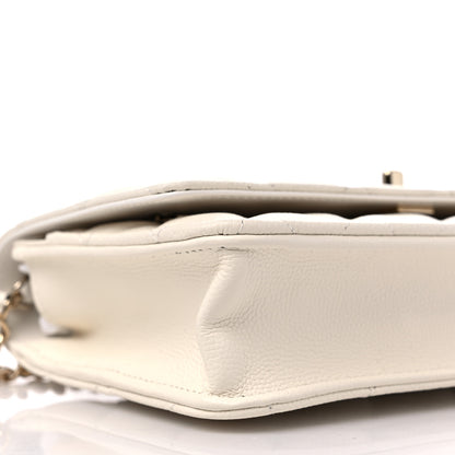 Chanel Caviar Quilted Bow Wallet On Chain WOC White 9 of 10