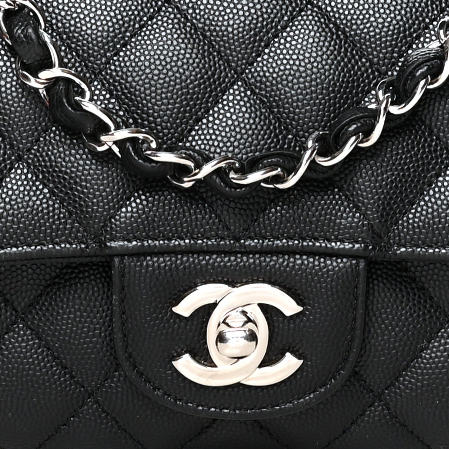 Caviar Quilted Mini Rectangular Flap Black