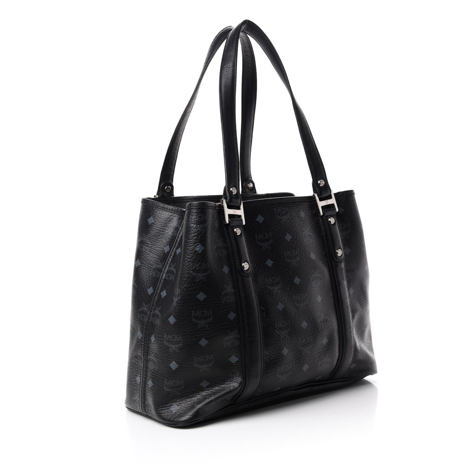 MCM Visetos Shopping Tote Black 3 of 13