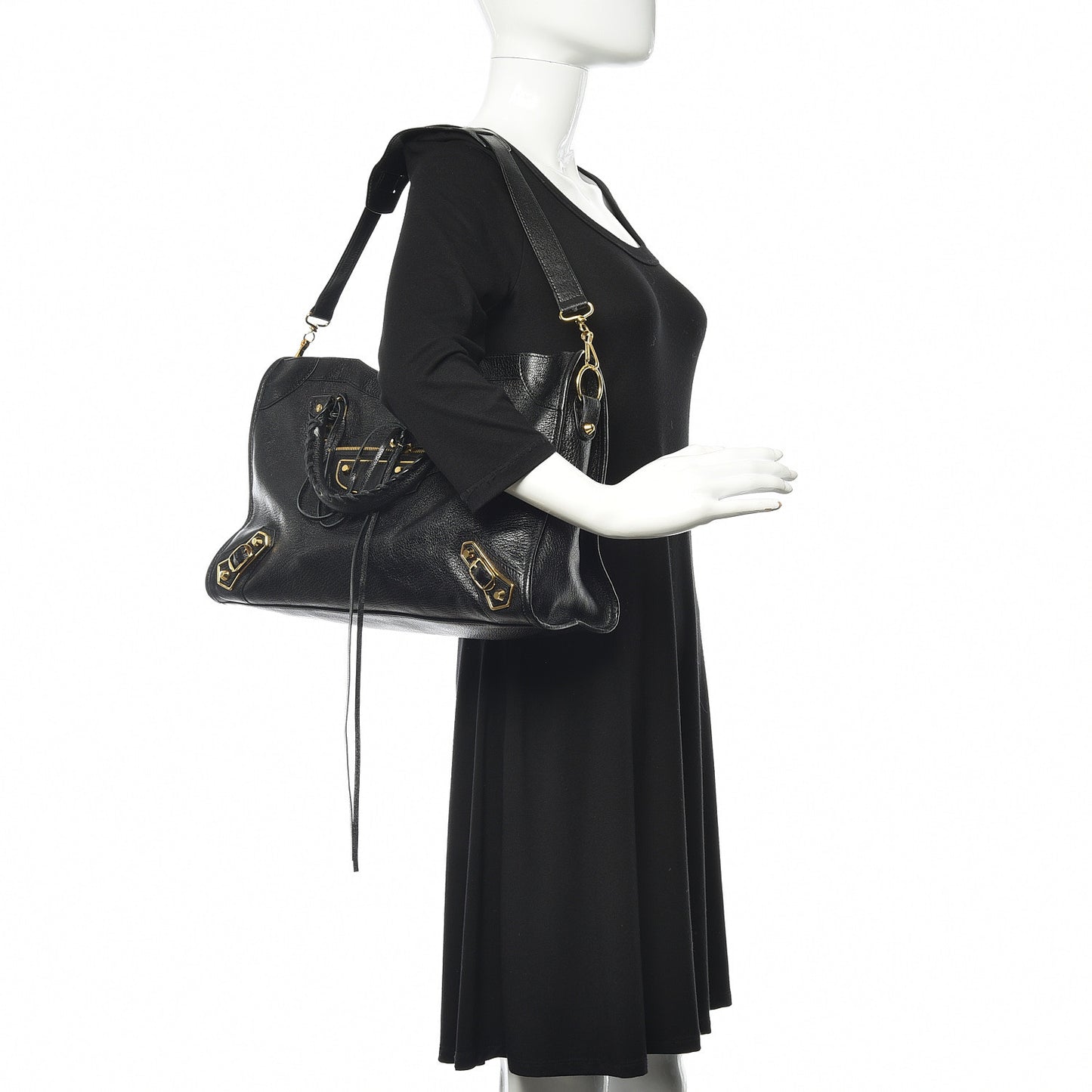 Chevre Gold Metallic Edge Hardware City Black