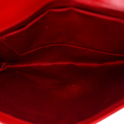 Saint Laurent Textured Patent Monogram Large Belle De Jour Clutch Red 5 of 10