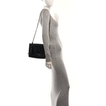 Gucci Calfskin Studded Medium Miss Bamboo Shoulder Bag Black 2 of 10