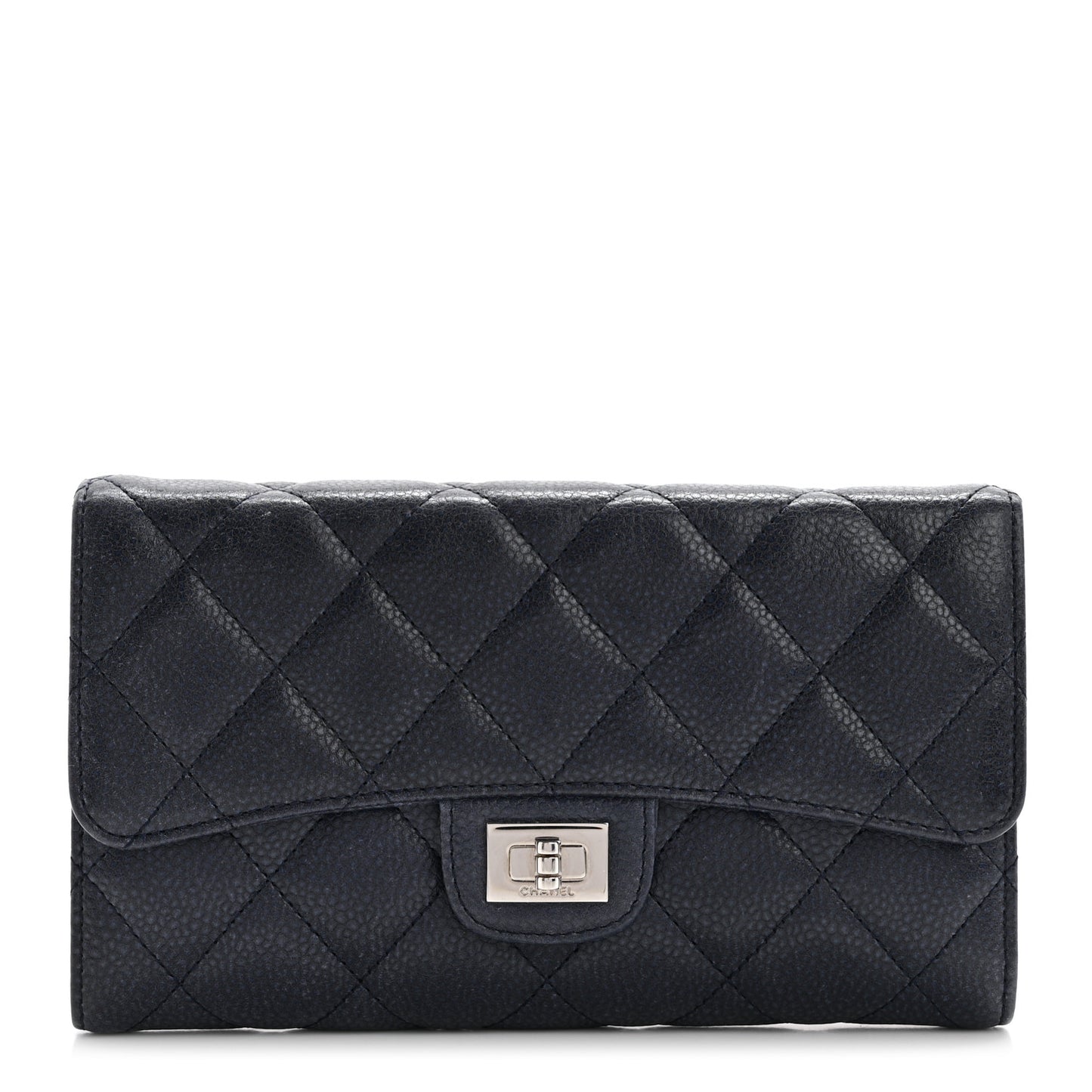 Caviar Quilted Reissue Long Flap Wallet Navy