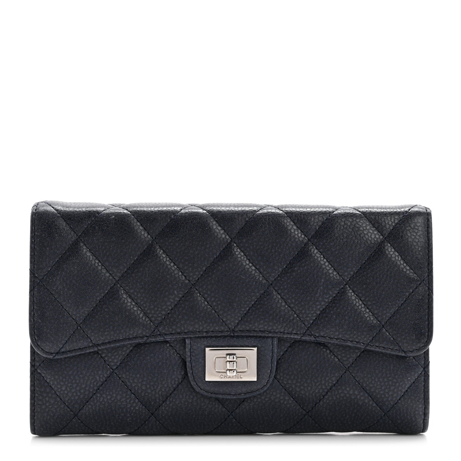 Chanel Caviar Quilted Reissue Long Flap Wallet Navy 1 of 7