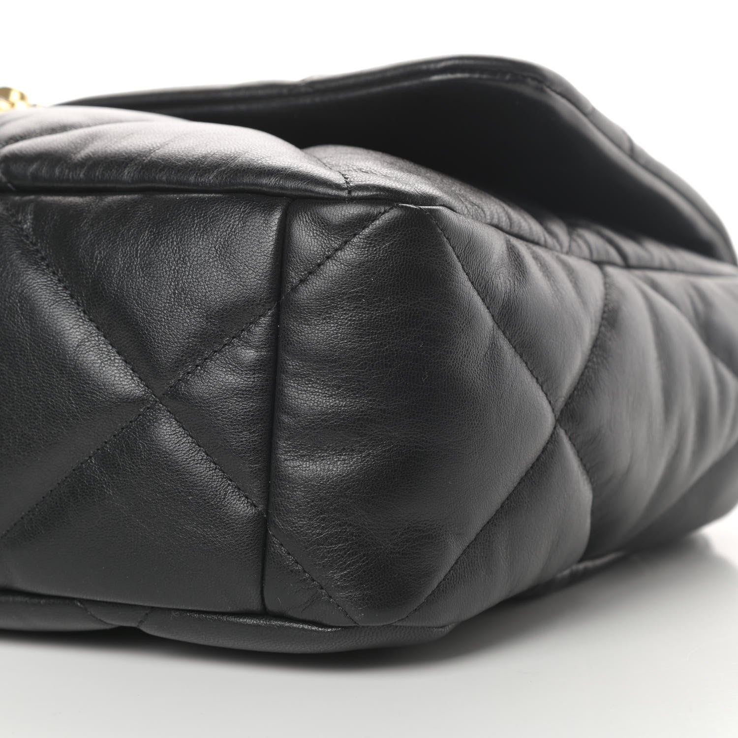 Chanel Shiny Goatskin Quilted Maxi Chanel 19 Flap Black 9 of 10