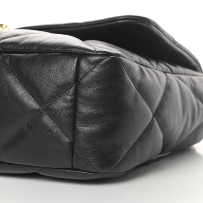 Chanel Shiny Goatskin Quilted Maxi Chanel 19 Flap Black 9 of 10