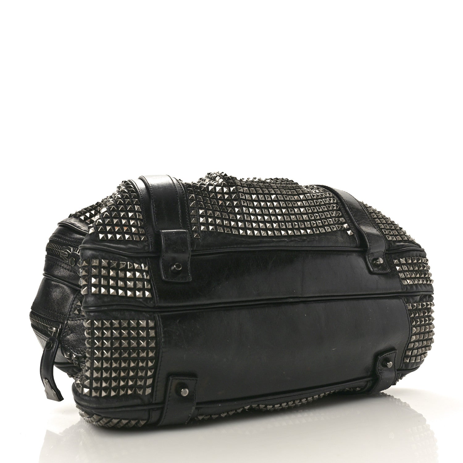 Burberry Prorsum Calfskin Studded Knight Satchel Black 4 of 10