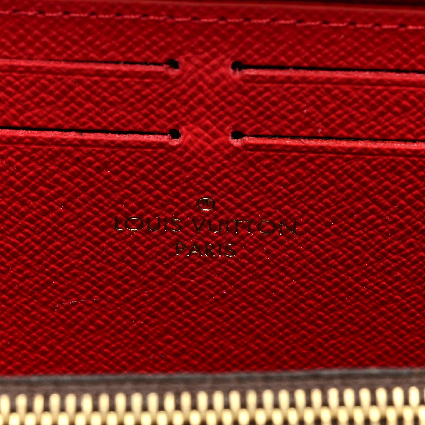 LOUIS VUITTON Damier Ebene Clemence Wallet Cherry