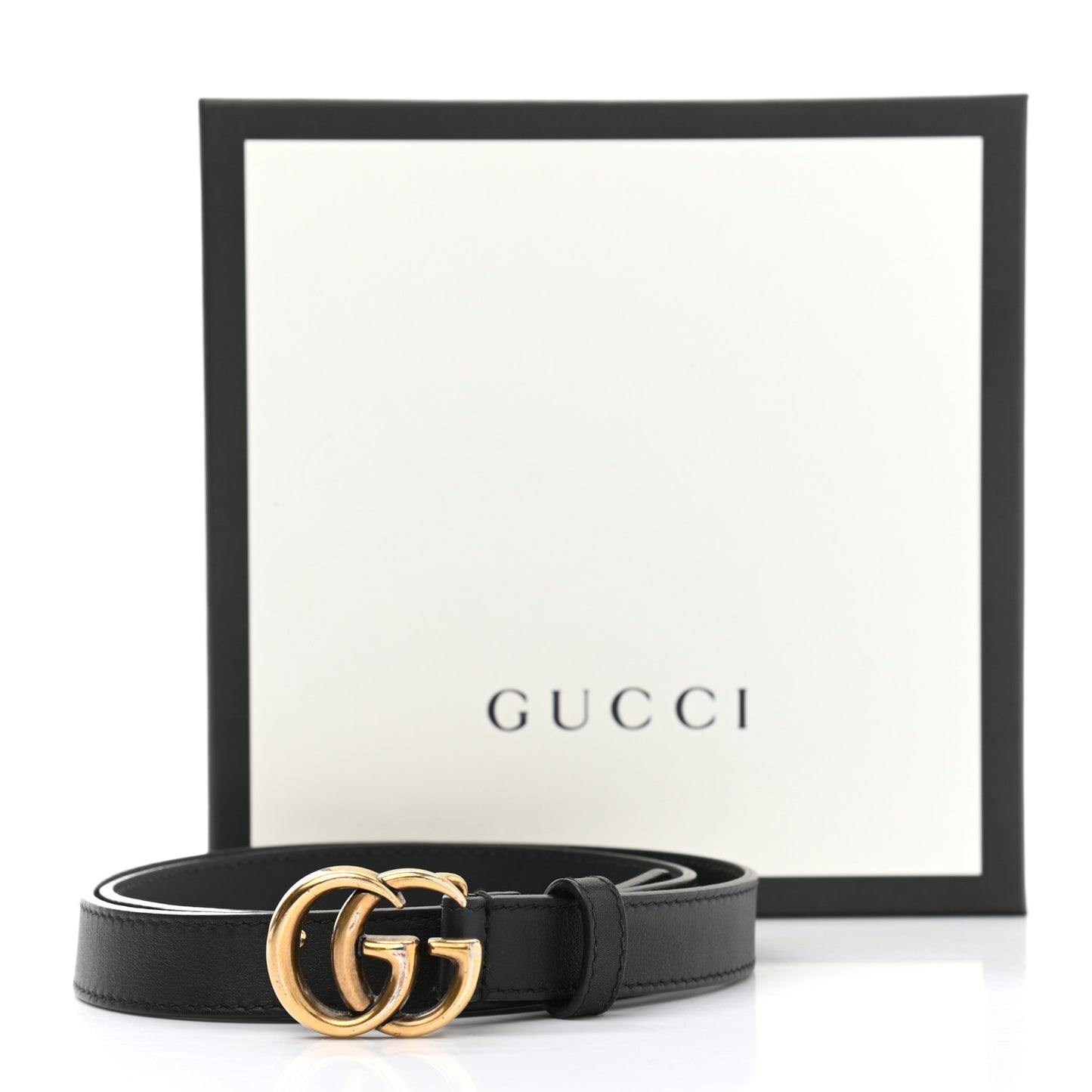 Calfskin Double G 20mm Belt 80 32 Black