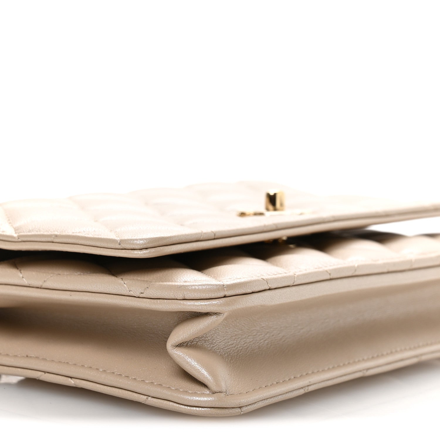 Chanel Pearly Lambskin Quilted Charms Wallet On Chain WOC Beige 10 of 12