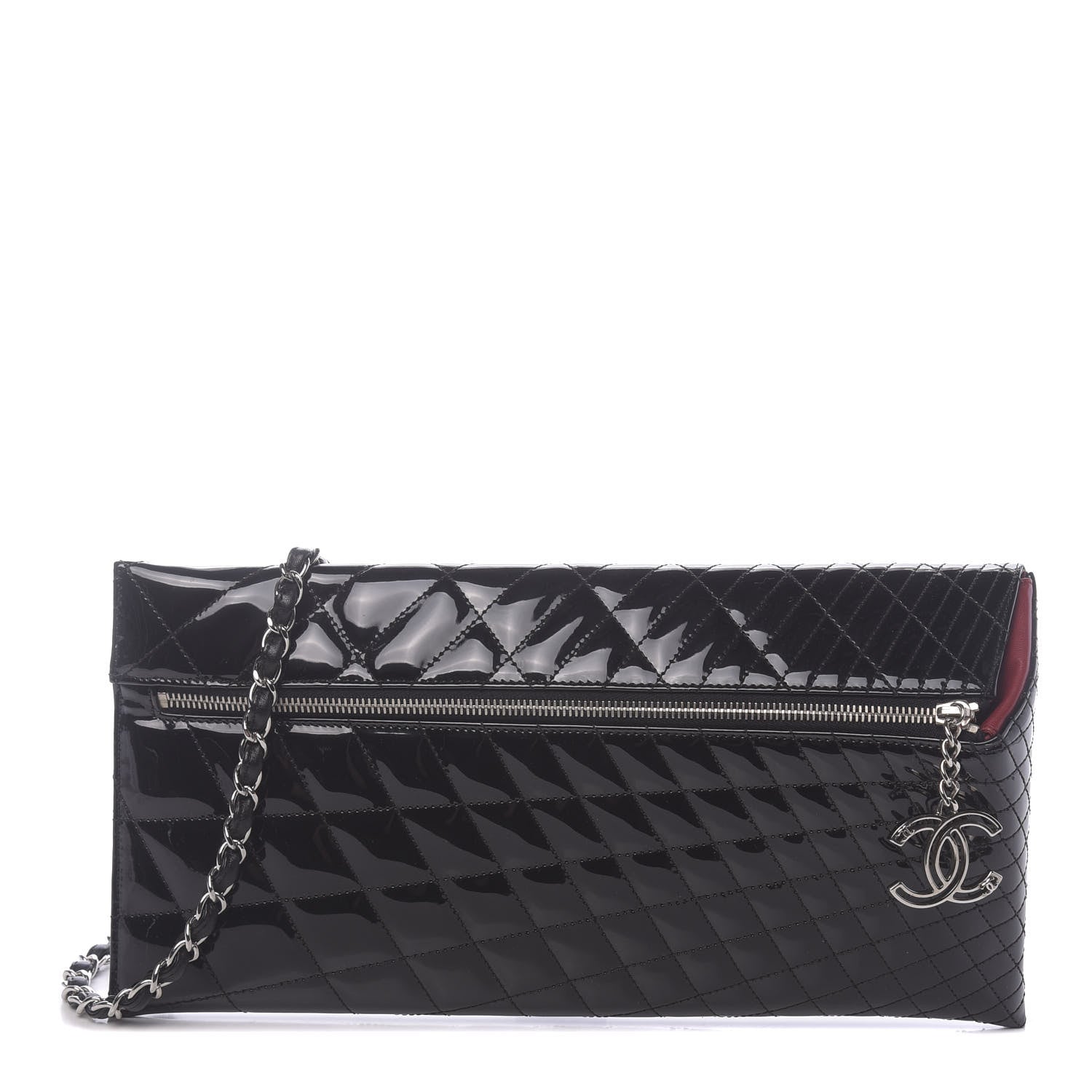 Chanel Patent Geometric Quilted Kaleidoscope Clutch Black 1 of 11