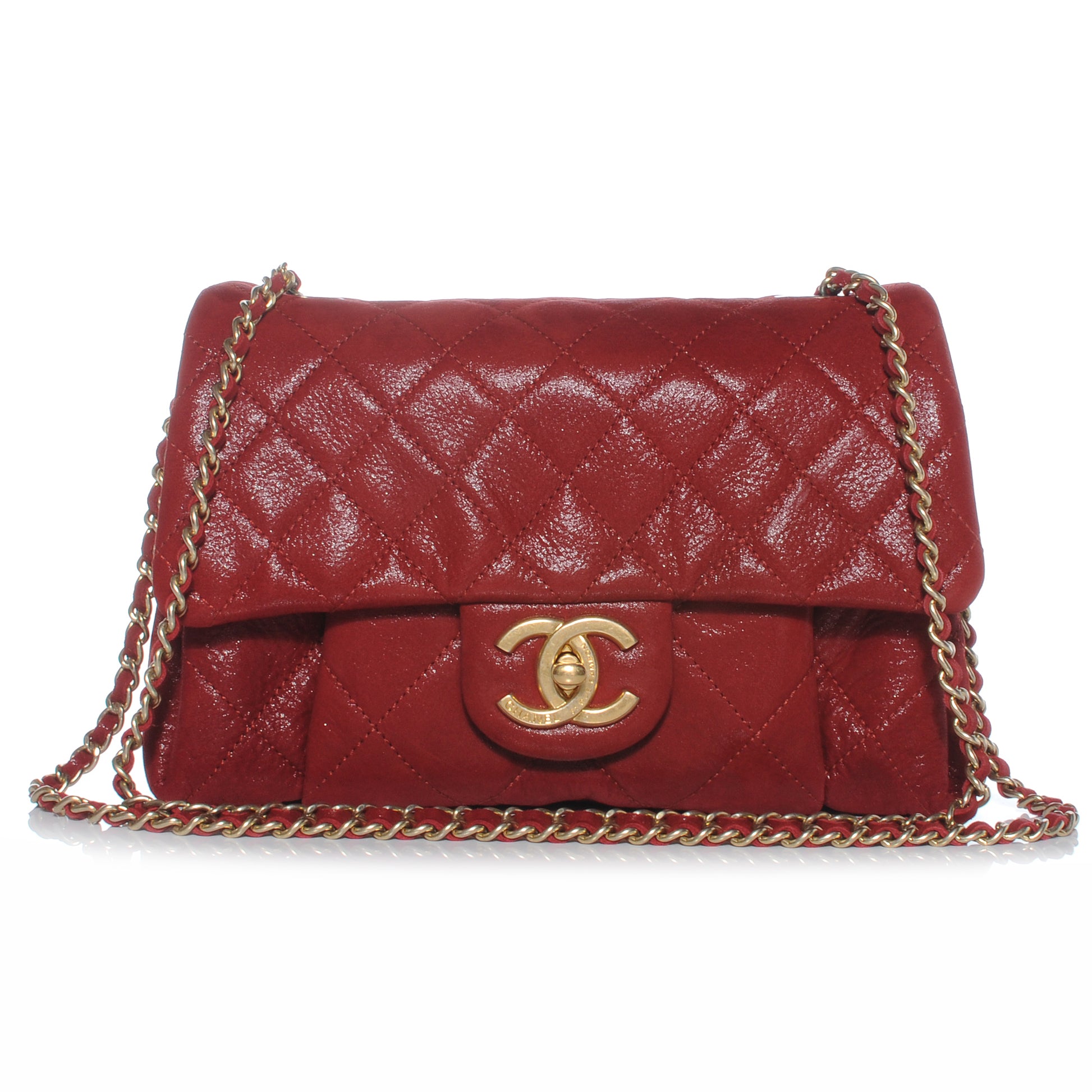 Chanel Iridescent Calfskin Chic Quilt Flap Red 1 of 8