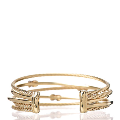 David Yurman 18K Yellow Gold Diamond 23mm X Crossover Cuff 3 of 5