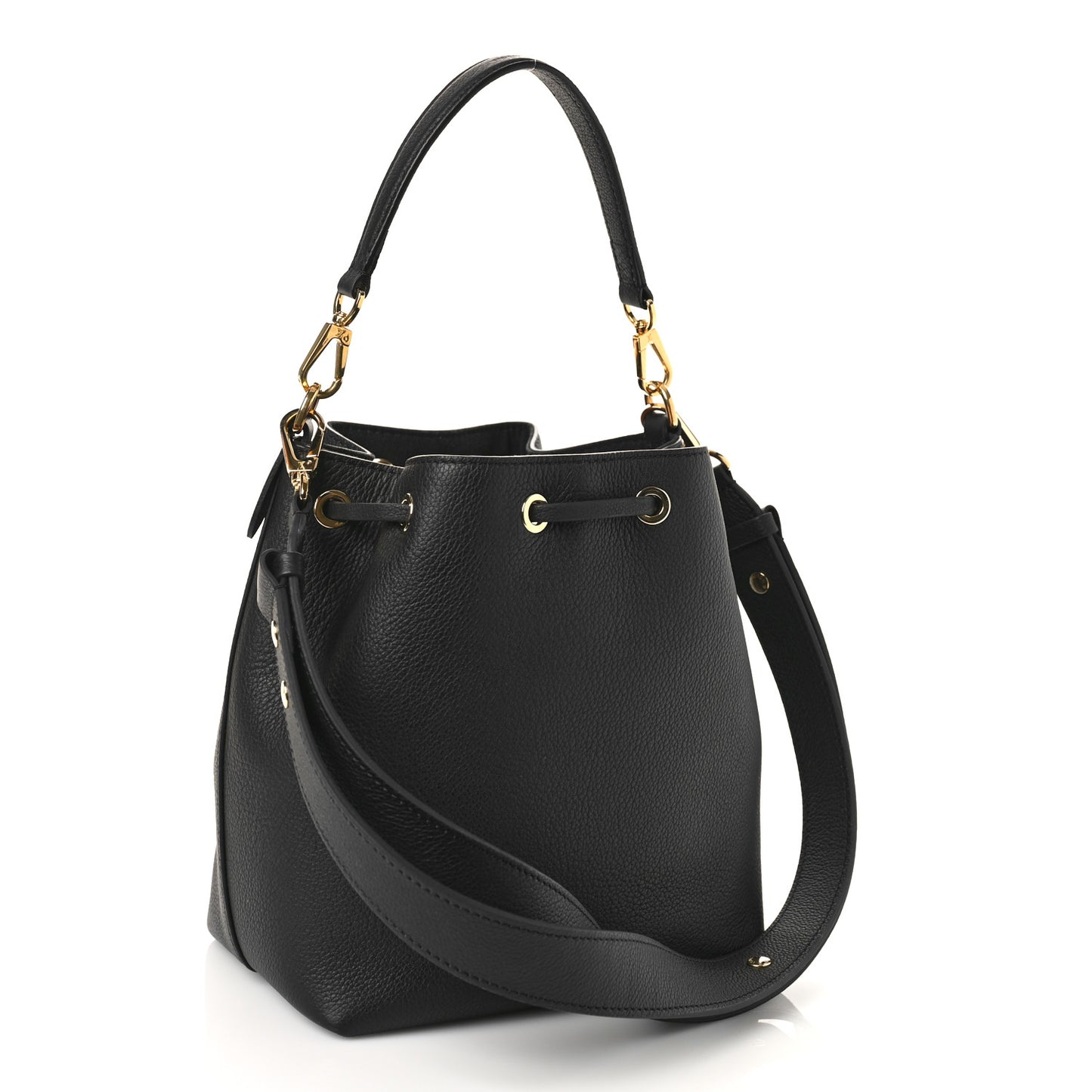 Calfskin Lockme Bucket MM Black