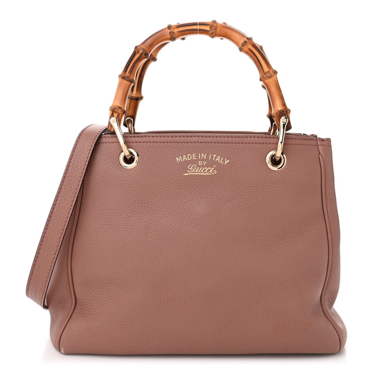Gucci Calfskin Small Bamboo Shopper Tote Camelia 1 of 12