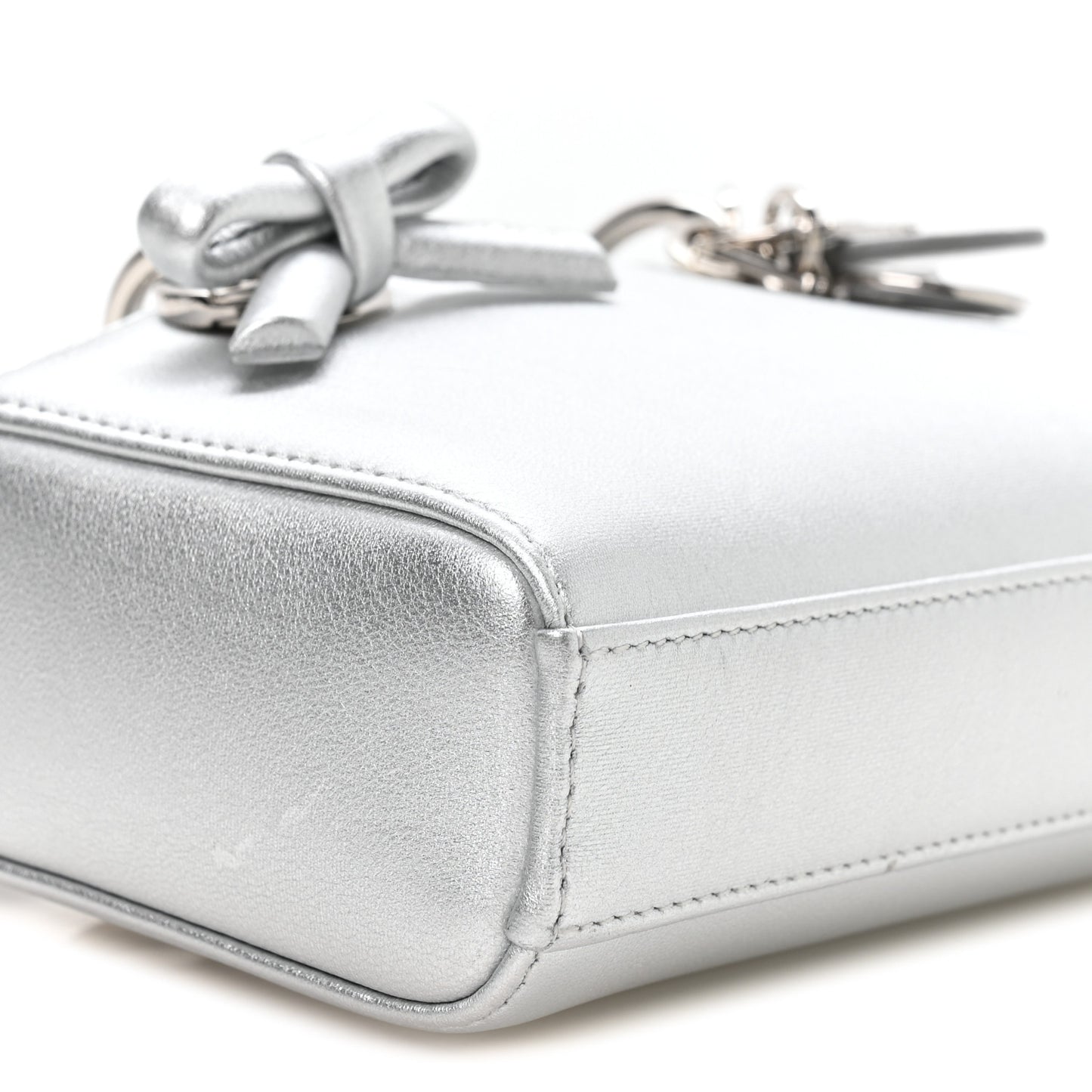 Laminated Lambskin Micro Lady D-Joy Silver