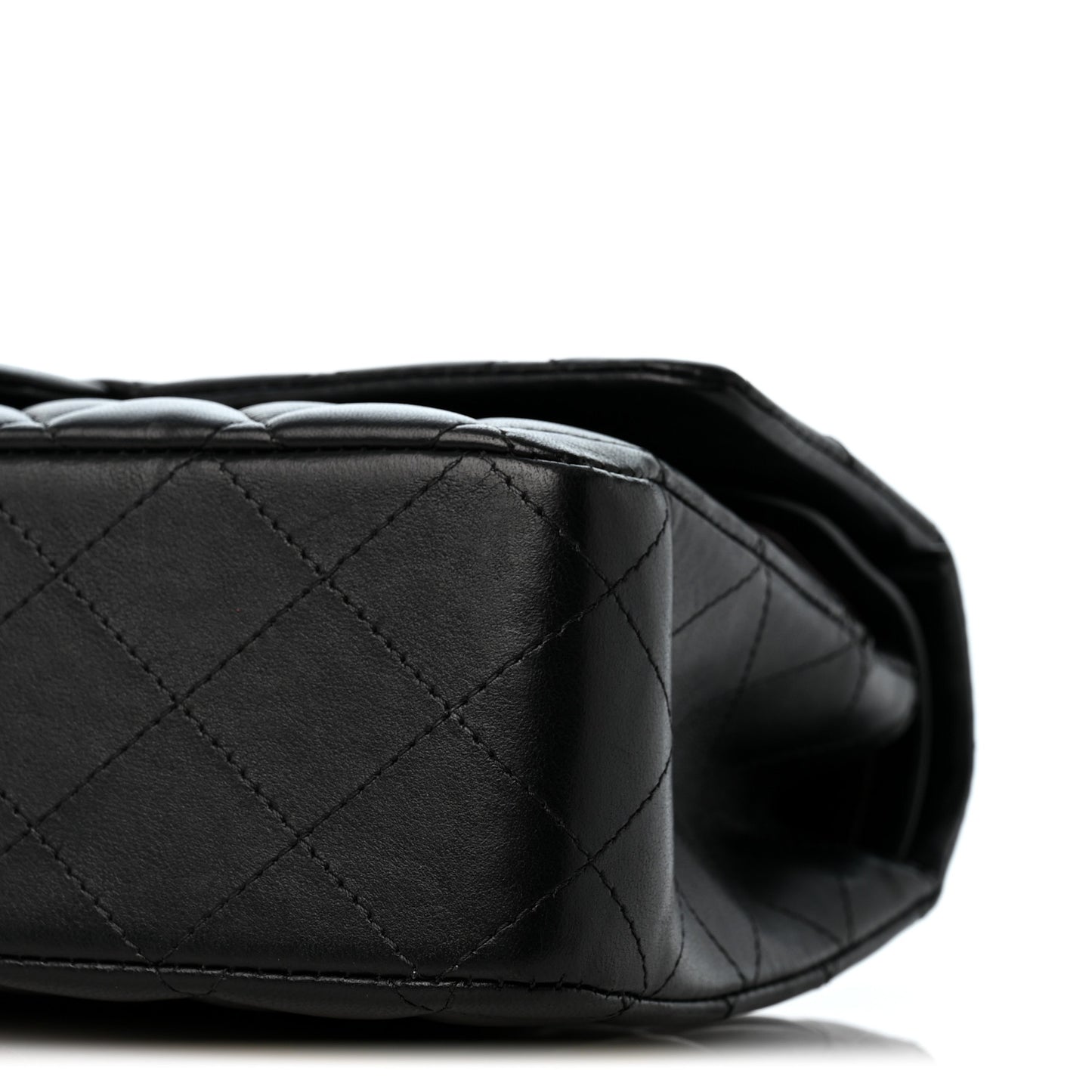 Lambskin Quilted Medium Double Flap Black