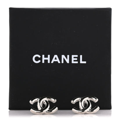 Chanel Metal CC Earrings Silver 5 of 5