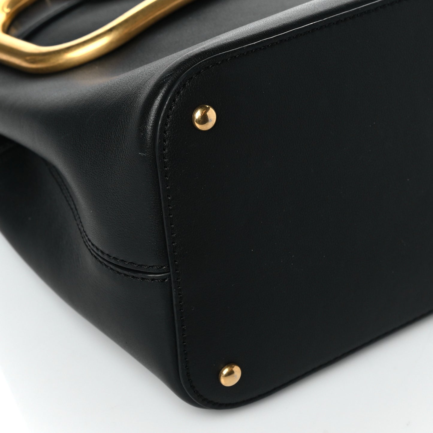 Smooth Calfskin Supervee Top Handle Bag Black