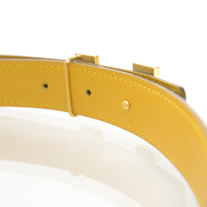 Hermes Courchevel Reversible H Belt 70 Black and Jaune 5 of 7
