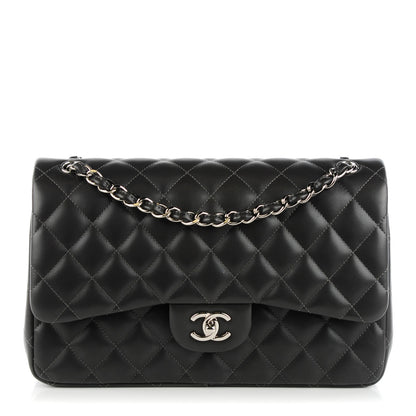 Chanel Lambskin Quilted Jumbo Double Flap Dark Grey 1 of 8