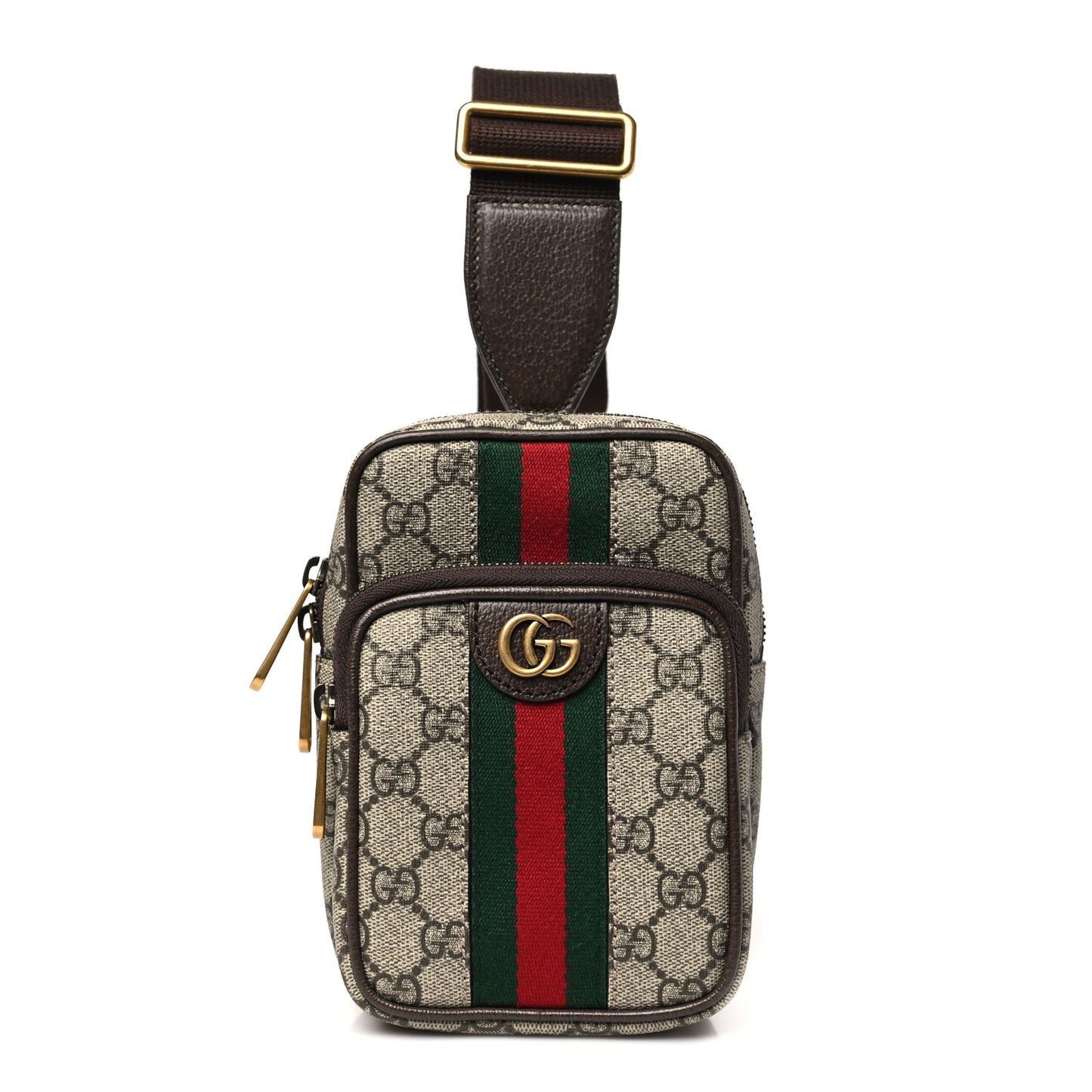 GG Supreme Monogram Web Mini Ophidia Messenger Brown