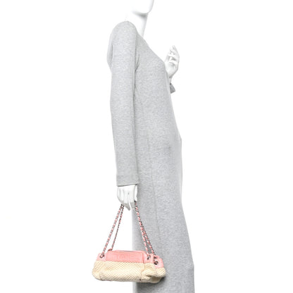Chanel Canvas Woven Lambskin Lax Accordion Hobo Pink 2 of 13