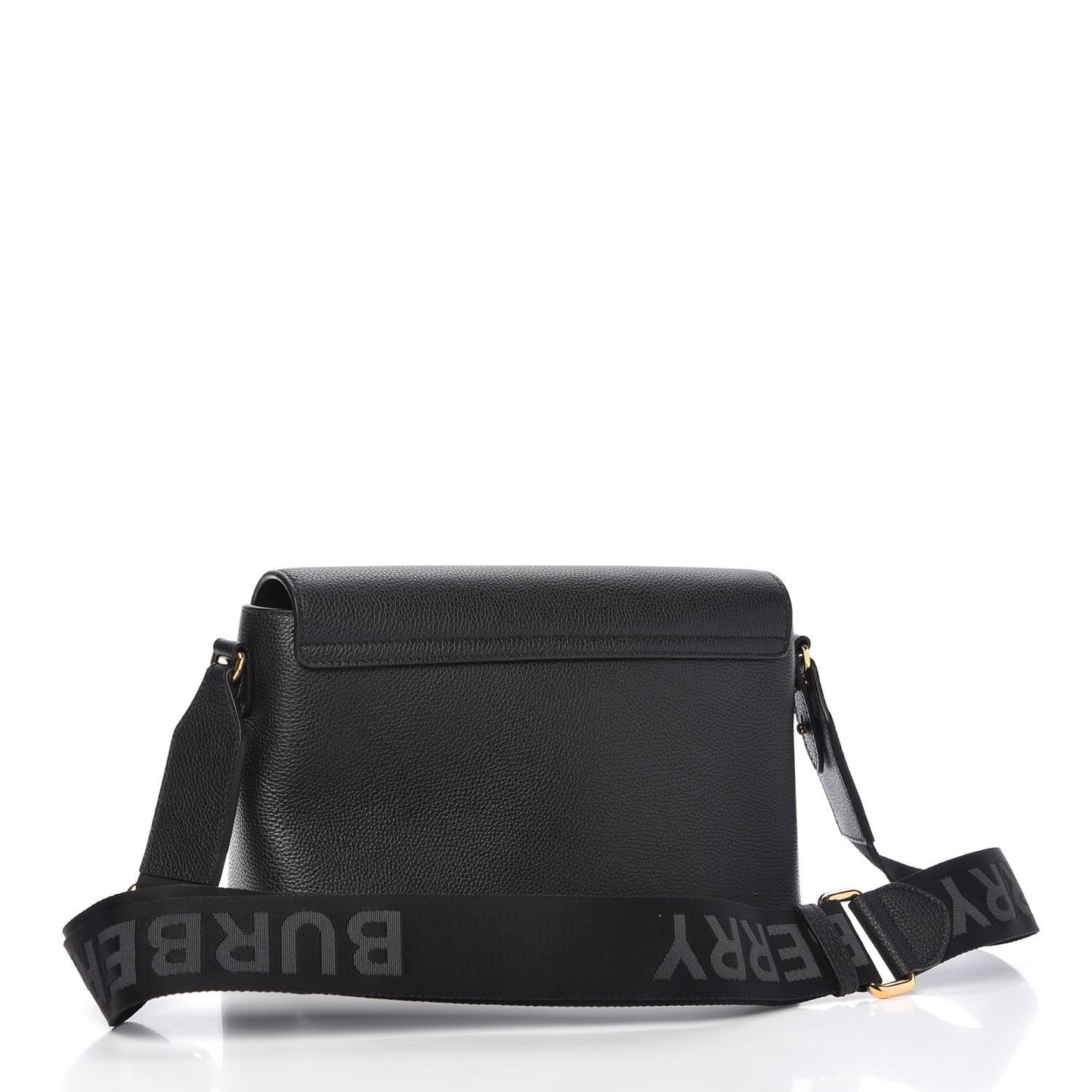 Grainy Calfskin Vintage Check Note Crossbody Bag Black