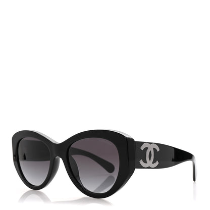 Chanel Acetate Butterfly Large CC Sunglasses 5492-A Black 1 of 8