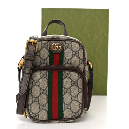Gucci GG Supreme Monogram Web Mini Ophidia Double Zip Messenger Bag Beige New Acero 12 of 12