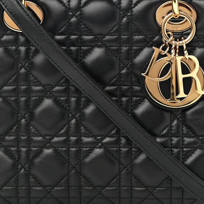 Christian Dior Lambskin Cannage Medium Lady Dior Black 8 of 13