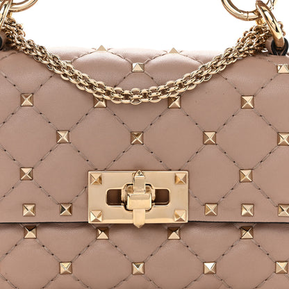 Valentino Garavani Nappa Small Rockstud Spike Shoulder Bag Poudre 7 of 11