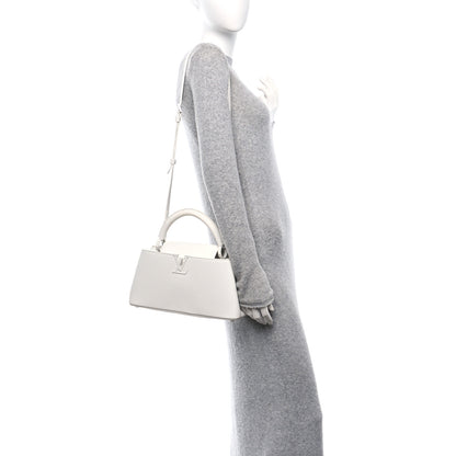 Louis Vuitton Taurillon Capucines East West MM Optic White 2 of 10