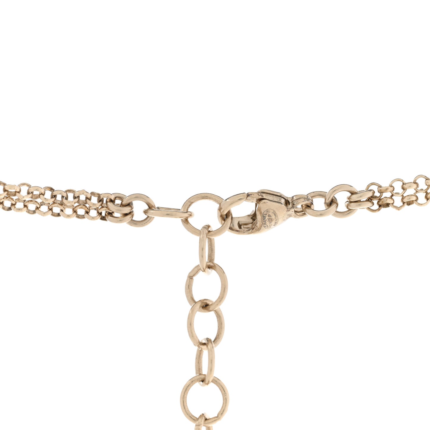 Pearl Crystal Flower CC Necklace Gold Black