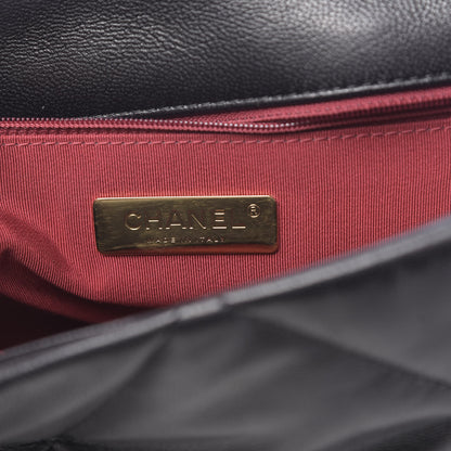 Chanel Lambskin Quilted Large 19 Flap Black 6 of 11