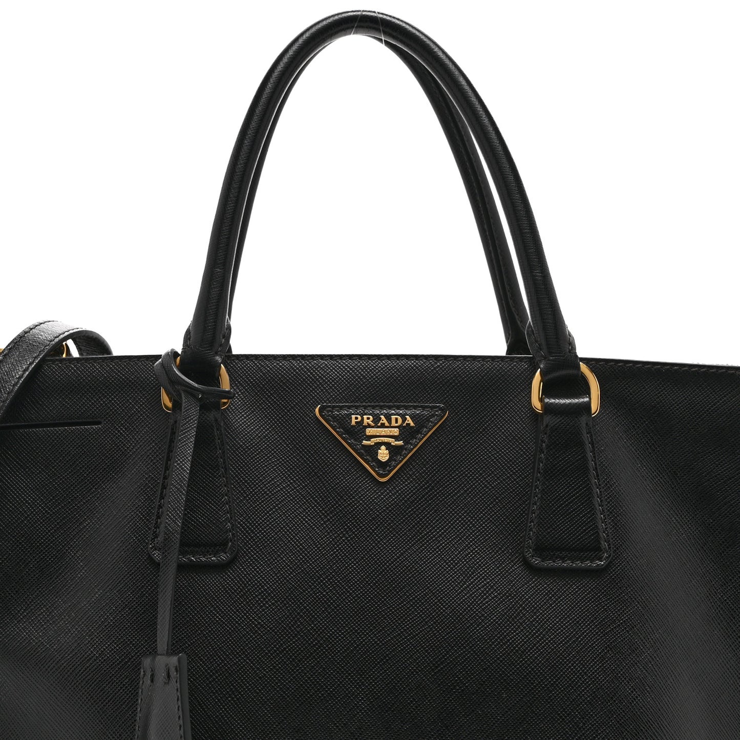Saffiano Lux Large Galleria Double Zip Tote Black