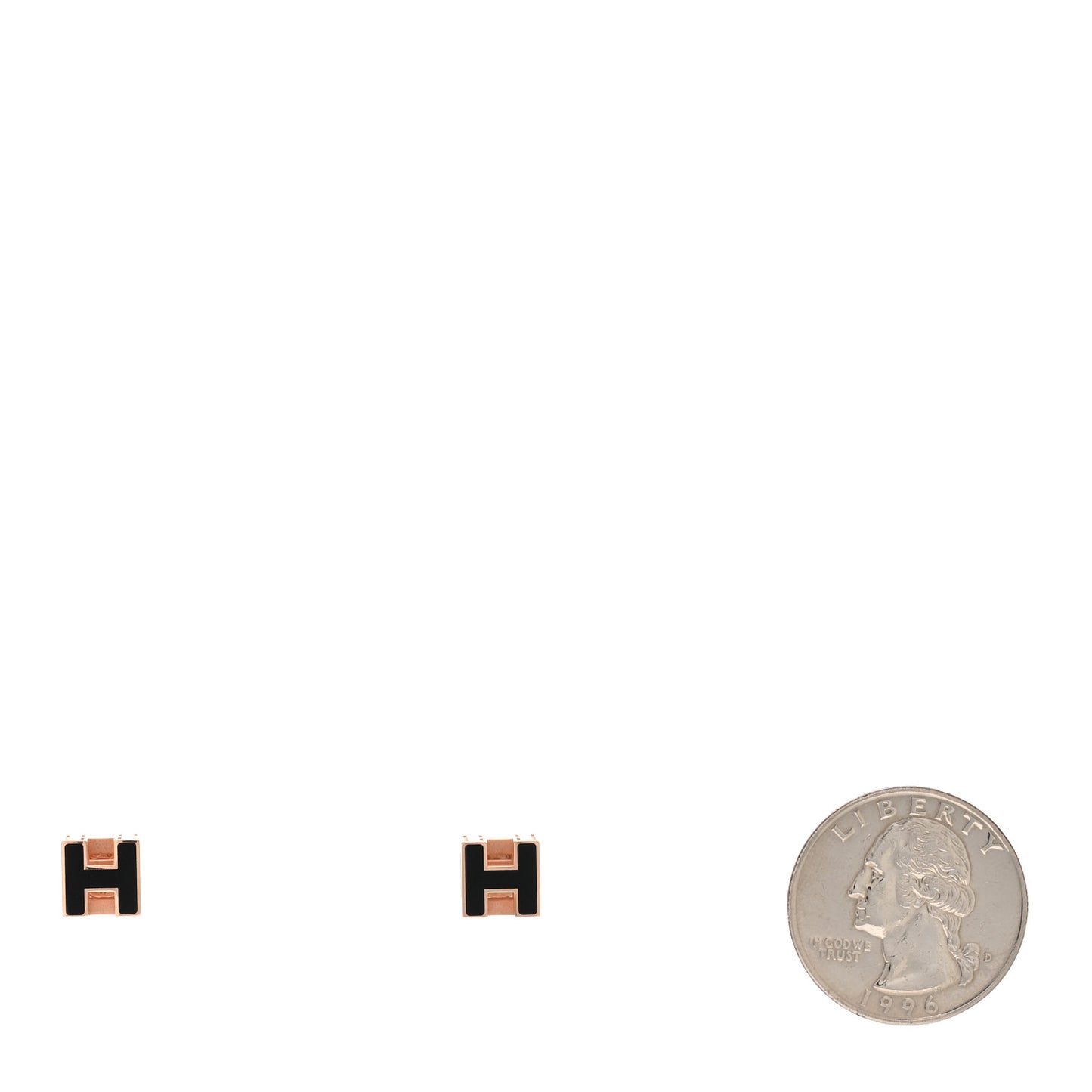 Rose Gold Lacquered Cage d'H Earrings Black