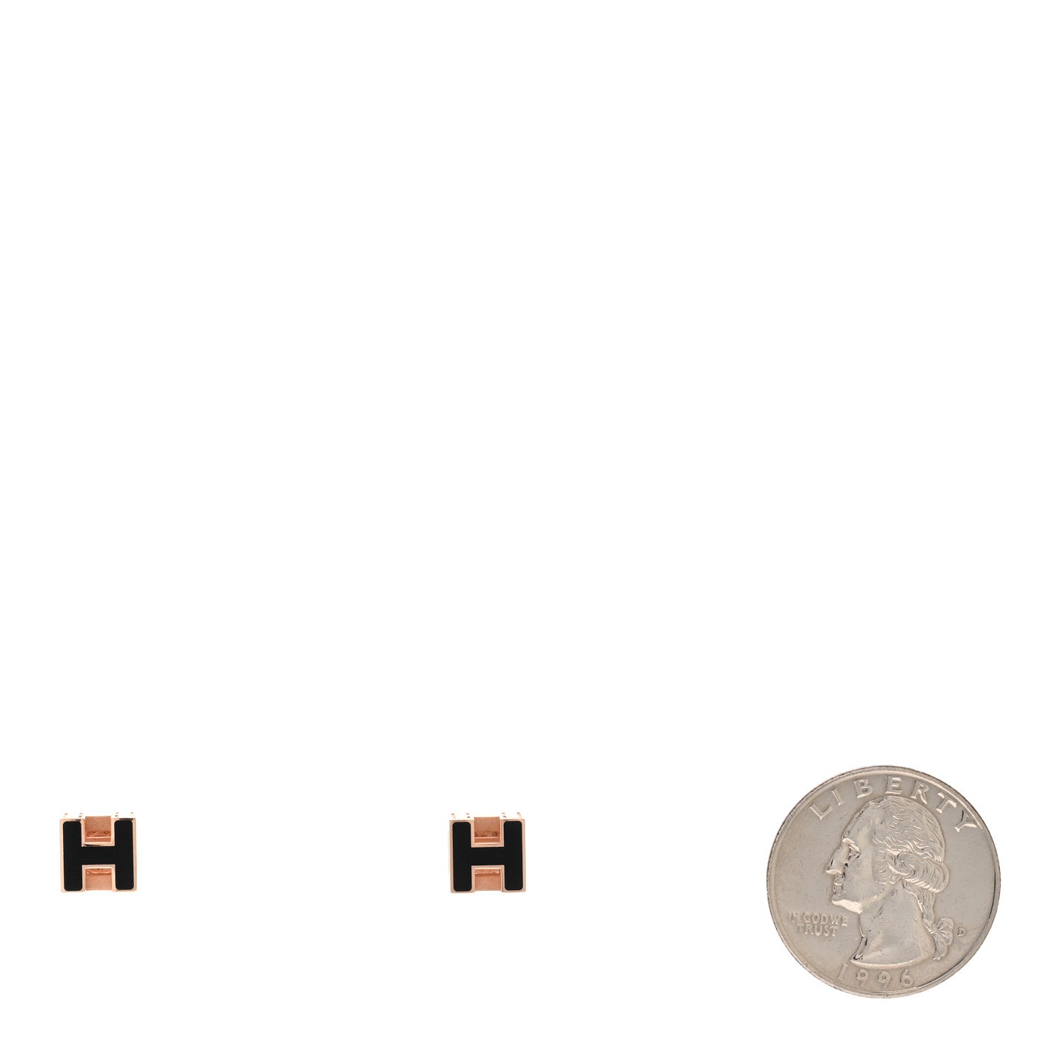 Hermes Rose Gold Lacquered Cage d'H Earrings Black 2 of 5