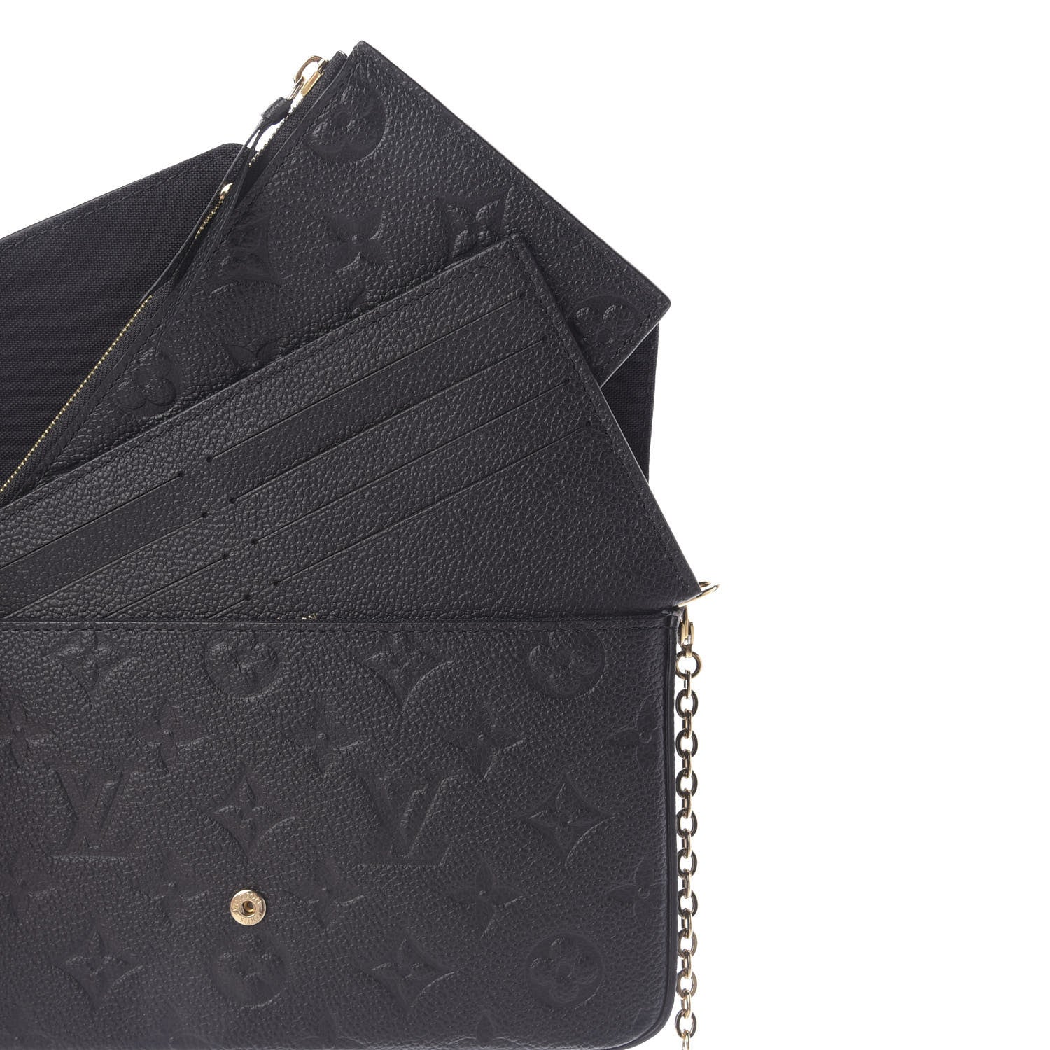Louis Vuitton Empreinte Pochette Felicie Chain Wallet Black 9 of 11