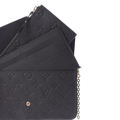 Louis Vuitton Empreinte Pochette Felicie Chain Wallet Black 9 of 11