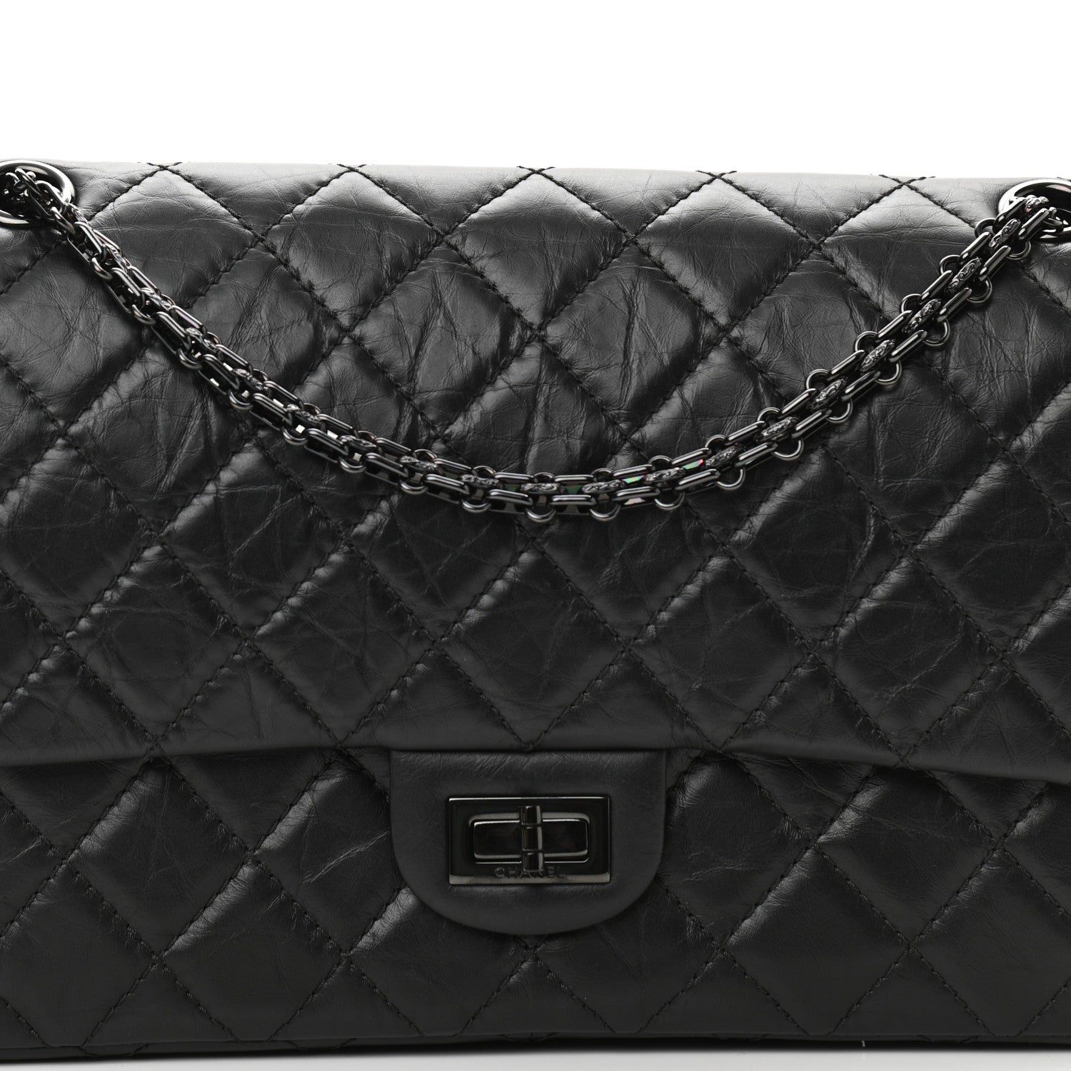 Chanel Aged Calfskin Quilted 2.55 Reissue 226 Flap So Black 8 of 11