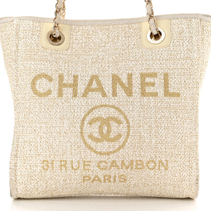 Chanel Lurex Boucle Mini Deauville Tote White 7 of 9