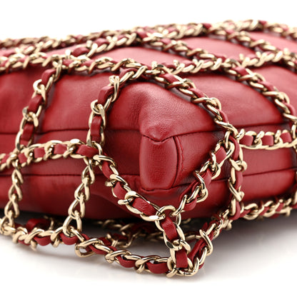 Chanel Lambskin Large Shopping Chain Tote Red 10 of 10