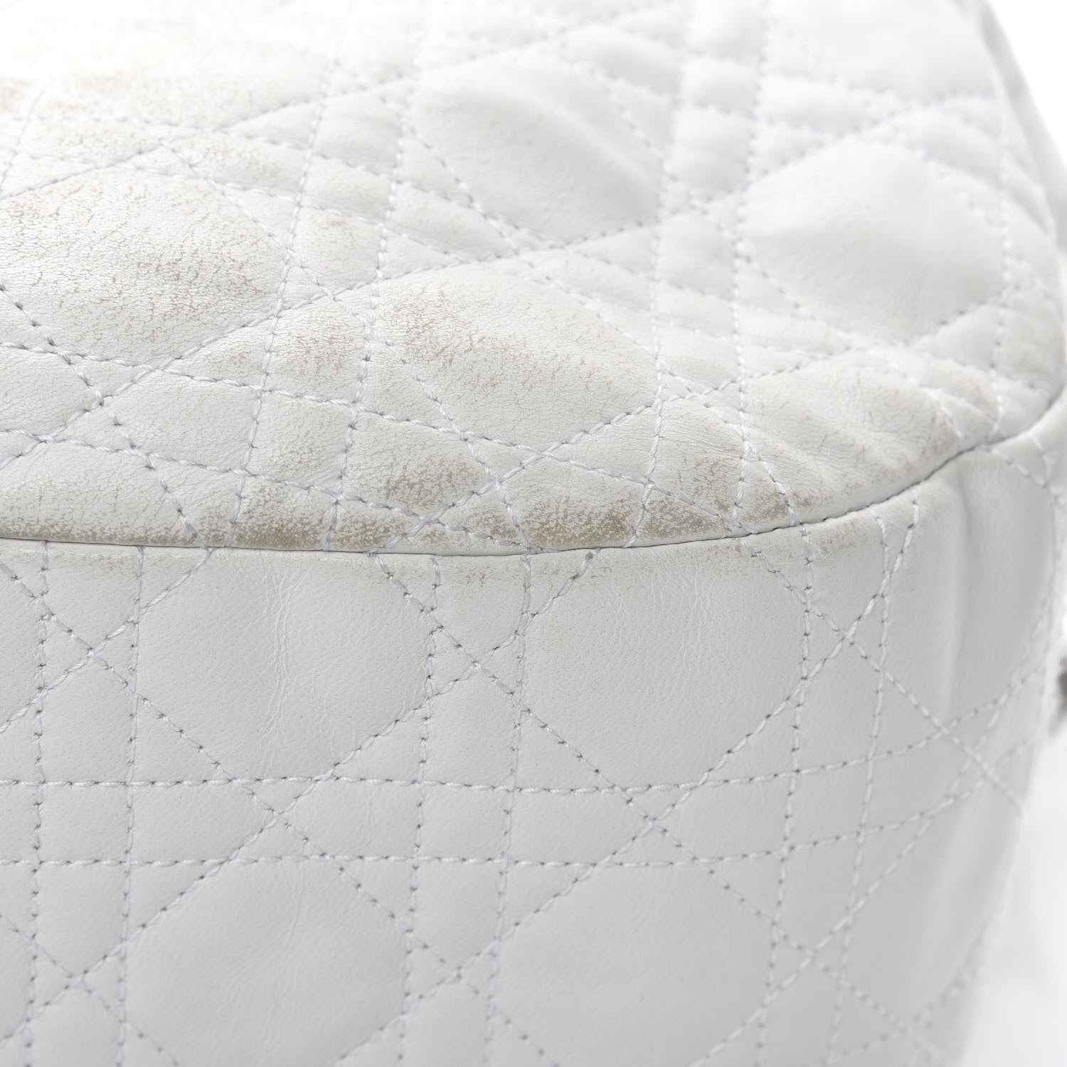 Christian Dior Lambskin Cannage Medium Dior Soft Hobo White 14 of 19