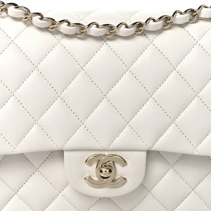 Chanel Caviar Quilted Medium Double Flap White 8 of 11