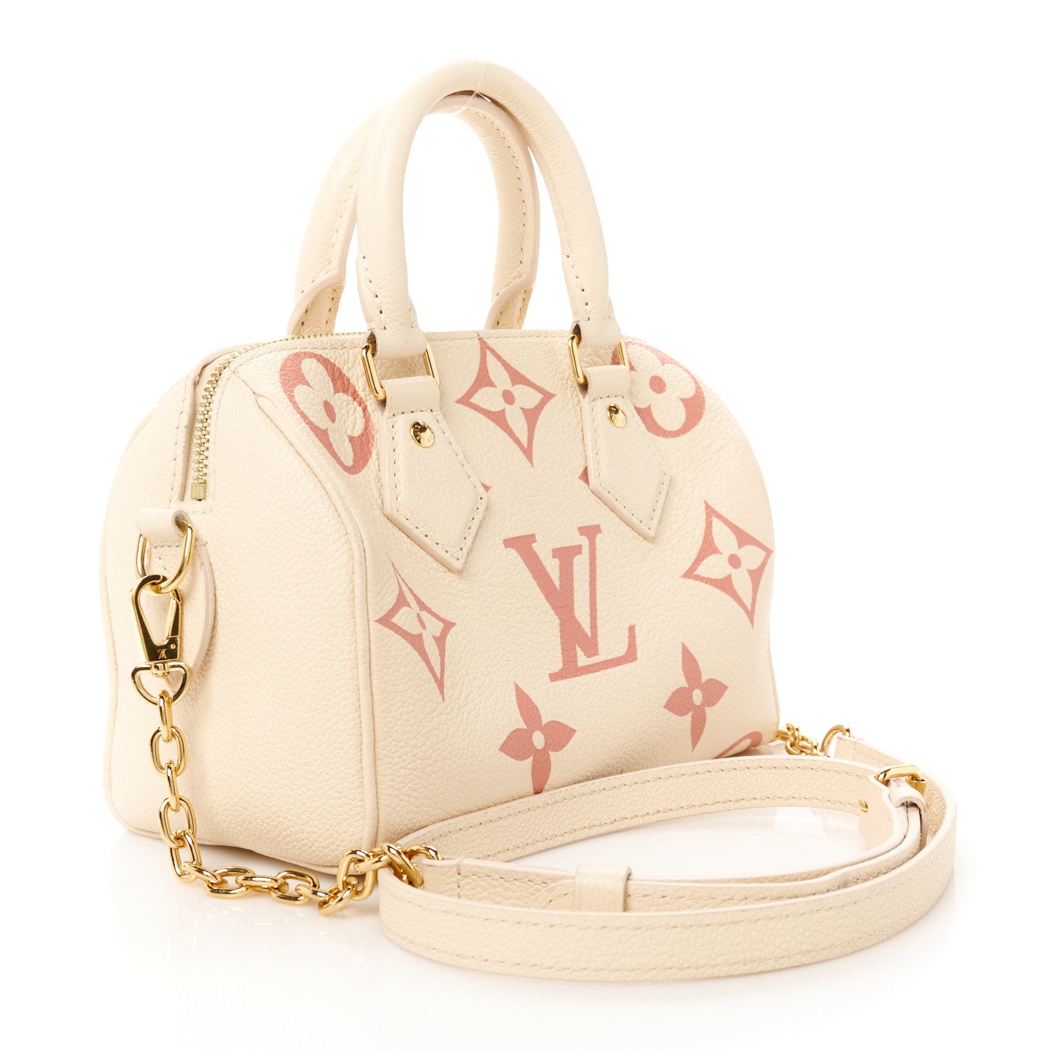 Louis Vuitton Empreinte Monogram Giant Speedy Bandouliere 20 Creme Rose Trianon 3 of 9