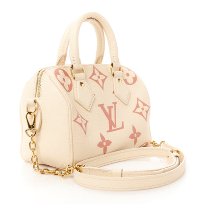 Louis Vuitton Empreinte Monogram Giant Speedy Bandouliere 20 Creme Rose Trianon 3 of 9